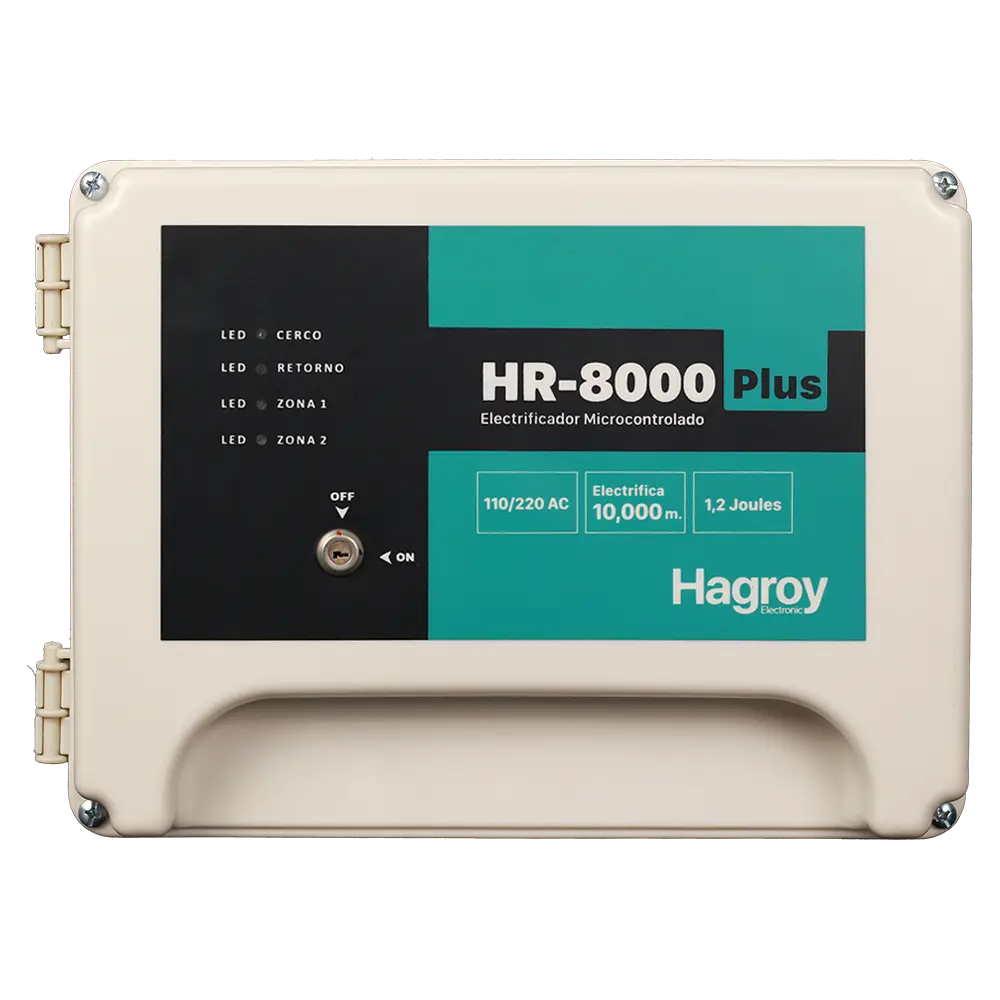 Energizador Hagroy Serie HR. Hasta 10.000Mts 48 Dispositivos Inalámbricos - HG-HR8000PLUS