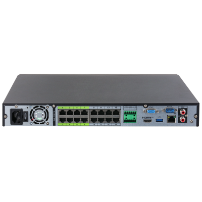 Grabador NVR Dahua® 16CH 4K 512mbps 2HDD + 16PoE Rec. Facial IVS - NVR5216-16P-XI