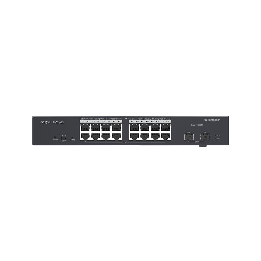 Switch PoE REYEE 18 Puertos - RG-ES218GC-P