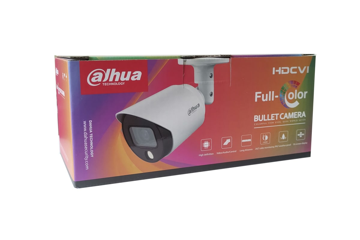 Cámara Bullet HDCVI Dahua® 2MP 2.8mm Led20 Full Color Metálica - DH-HAC-HFW1209CMN-LED-0280B
