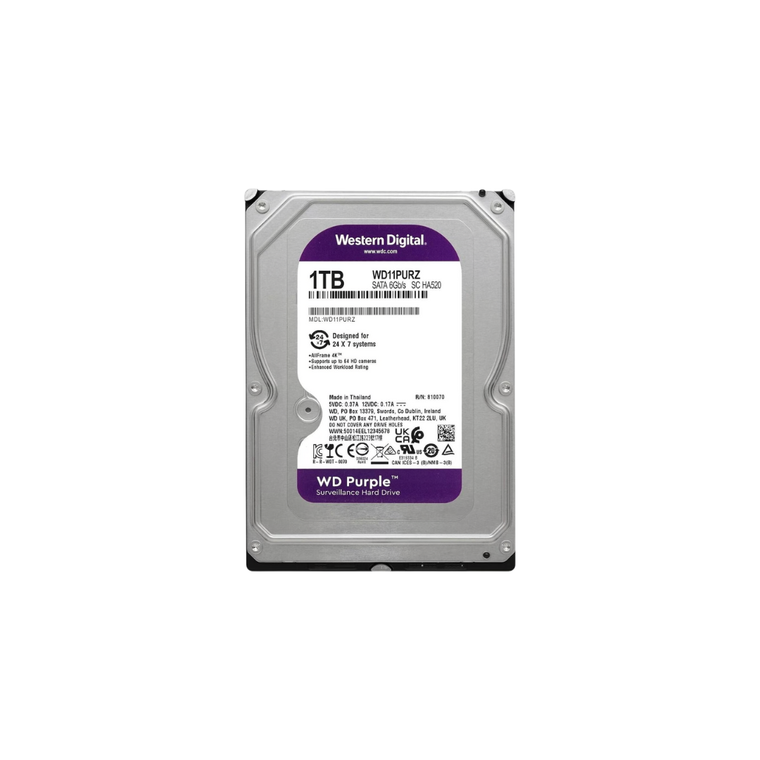 Disco Duro 1TB Western Digital Purple Videovigilancia 24/7 - WD11PURZ