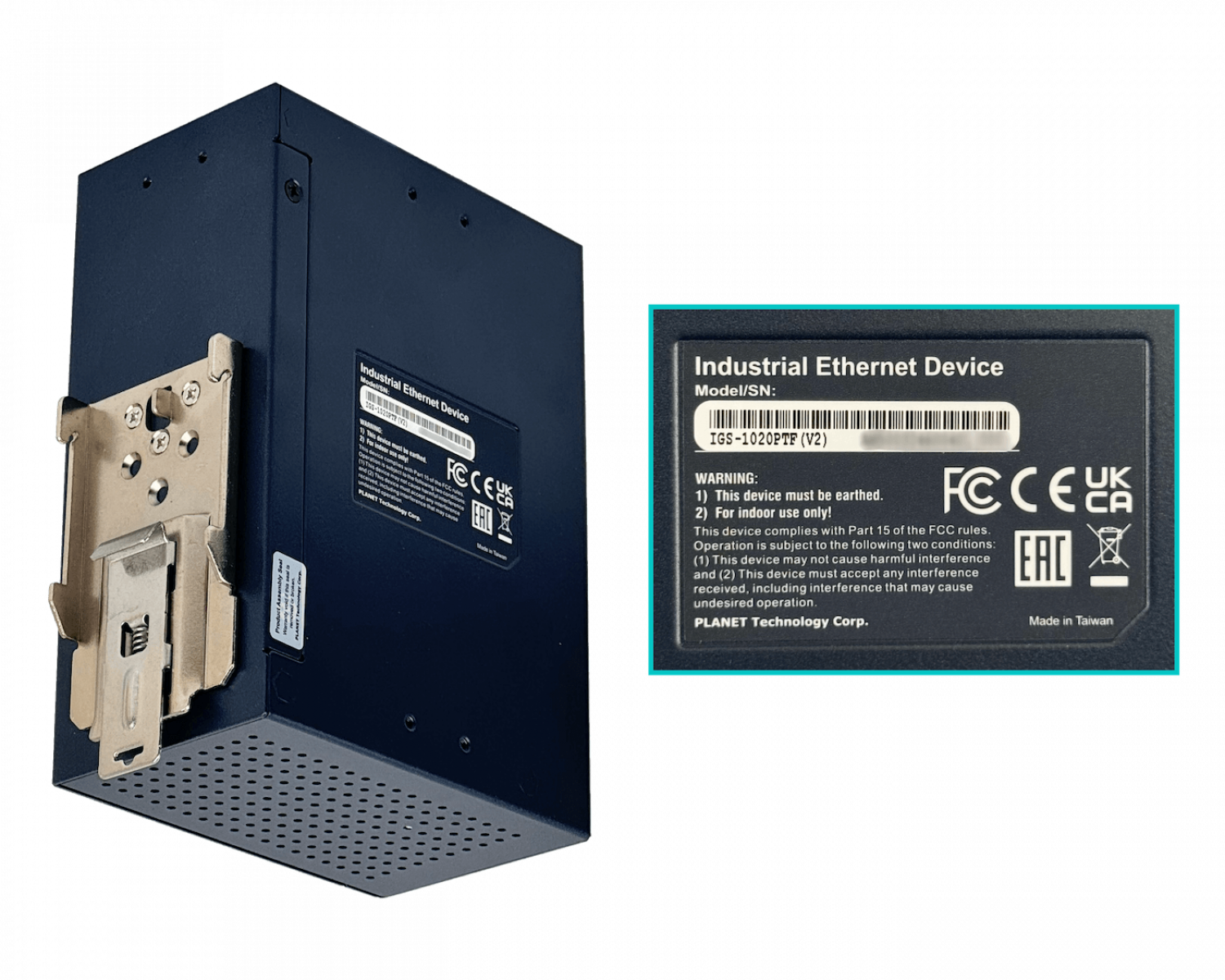 Switch Industrial Administrable Planet 8-1000-PoE+ 2-SFP 240W Riel-DIN 48/54VDC - IGS-1020PTF