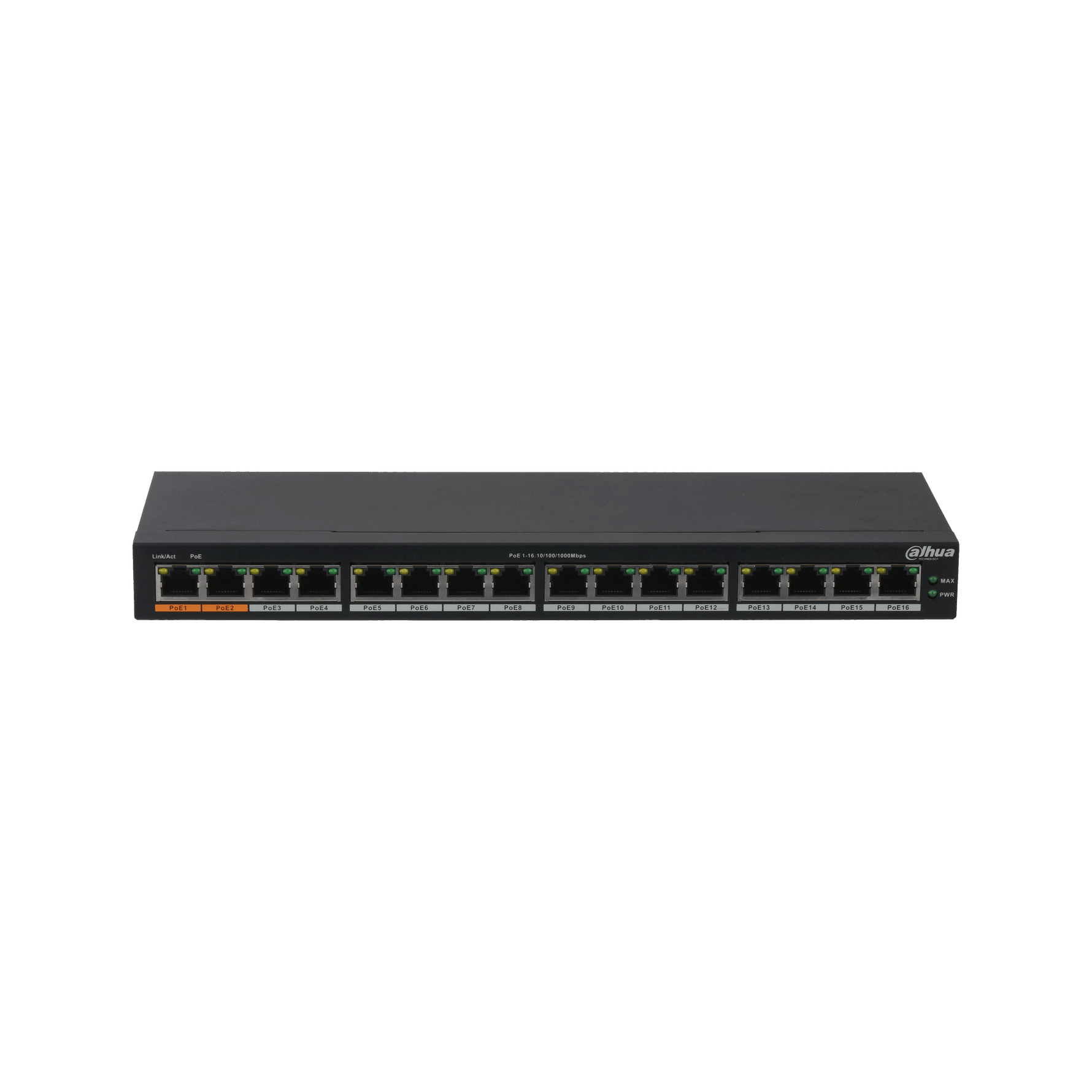 Switch Poe Dahua® 16 Puertos GB 2Puertos Hi-Poe - DH-PFS3016-16GT-190