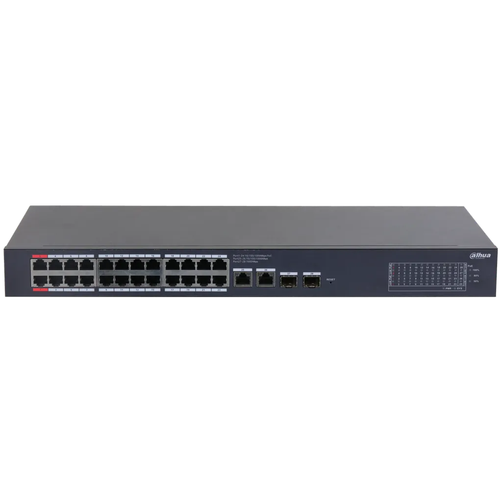Switch Dahua® Administrable 24 Puertos GE PoE - DH-CS4228-24GT-240