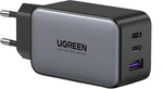 Cargador Rapido Ugreen 65W GaN Tech. 2 puertos USB-C. 1 puertos USB-A - CD244