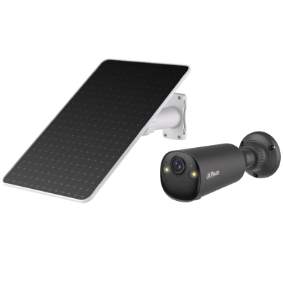 Cámara Solar 4G Bullet Dahua® 4MP 2.1mm Apollo con Panel 8W Alarma AOV IP66- DH-BF4CA-4G-XL/M0508