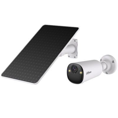 Cámara Wifi Bullet Dahua® 8MP 2.1mm Panel Solar 8W Detección Alarm Audio Mic AOV