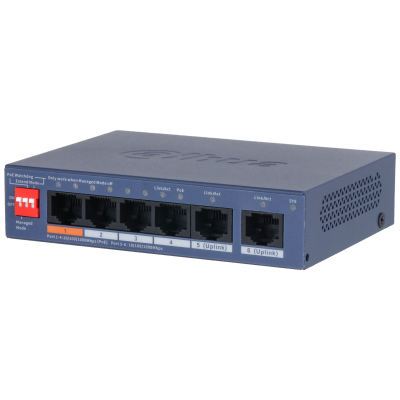 Switch Dahua® Administrable 4 Puertos PoE - DH-CS4006-4GT-60