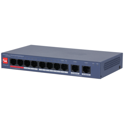 Switch Dahua® Administrable 8 Puertos Poe 110W 100Mbps 2x1Gbps Uplink - DH-CS4010-8ET2GT-110