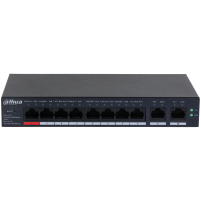 Switch Dahua® Administrable 8 Puertos PoE Giga - DH-CS4010-8GT-110