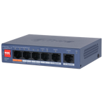 Switch Dahua® Administrable 6 Puertos 4 Puertos PoE 60W - DH-CS4006-4ET2GT-60