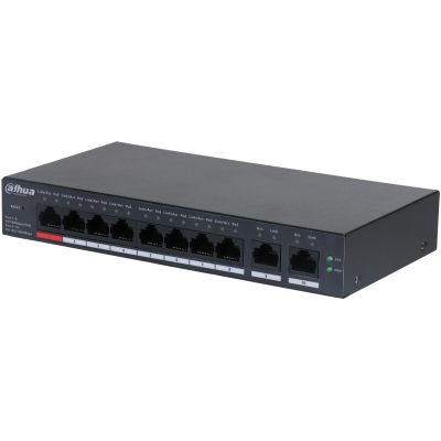 Switch Dahua® Administrable 8 Puertos PoE 10/100 2 puertos uplink 10/100/1000 - DH-CS4010-8ET-110