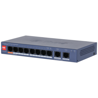 Switch Dahua® Administrable 8 Puertos PoE + 2 Giga 60W - DH-CS4010-8GT-60