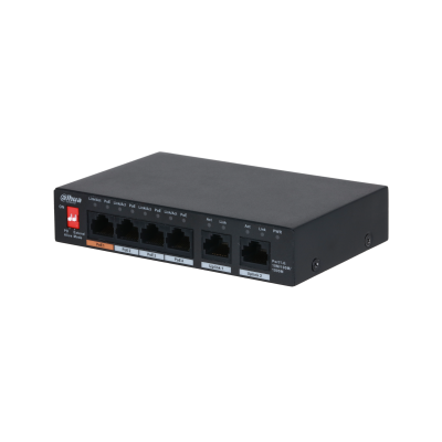 Switch Dahua® 4 Puertos Poe - DH-PFS3006-4GT-60-V2