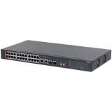 Switch Dahua® No Administrable 26 Puertos 24PoE 24P 10/100 2P 10/100/1000 2P SFP - DH-S3226-24ET-240