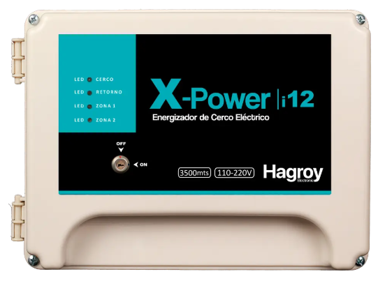Energizador X-Power Hagroy Hasta 3500m 2 Zonas Cableadas 16 Inalám 96 Disposi - HG-XPOWERI12