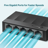 Switch de Escritorio TP-Link 5 Puertos a 10/100/1000Mbps - LS1005G