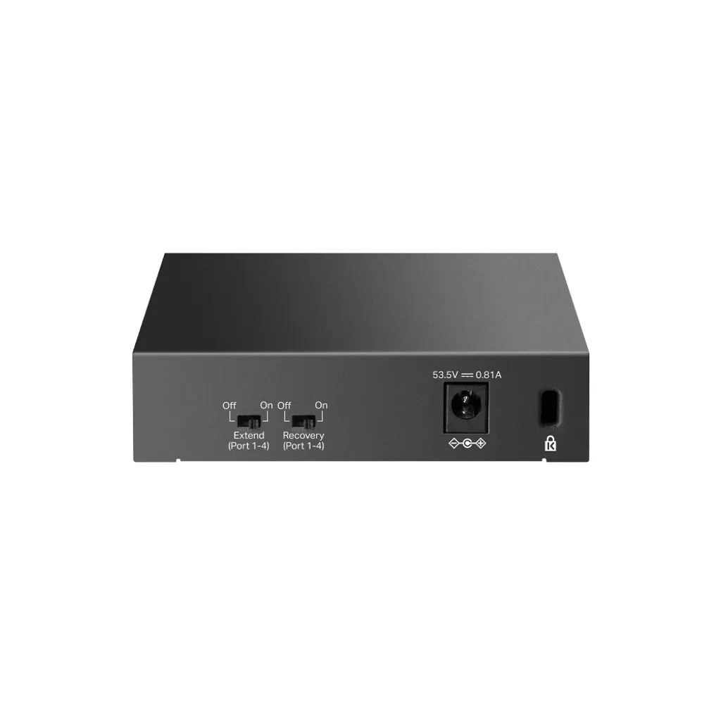 Switch de Escritorio TP-Link 5 Puertos 10/100 Mbps 4 Puertos PoE+ 41W Plug & Play - LS105LP