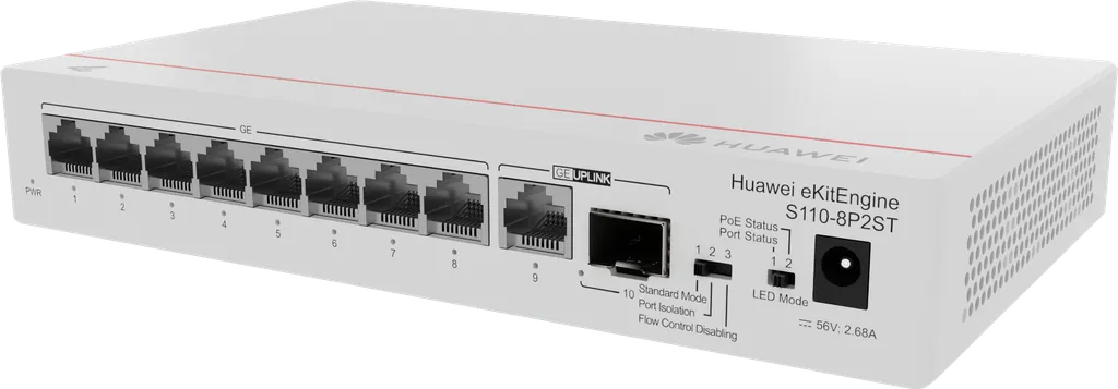 Switch Huawei eKit 8 puertos PoE+ 10/100/1000Base-T 1 Puertos 1GE SFP