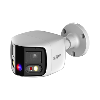 Cámara Dahua® Bullet IP Panorámica 2x4MP TiOC IR25 Mic Metal - DH-IPC-PFW3849SP-A180-E2-AS-PV-0280B