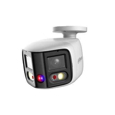 Cámara Dahua® Bullet IP Panorámica 2x4MP TiOC IR25 Mic Metal - DH-IPC-PFW3849SP-A180-E2-AS-PV-0280B