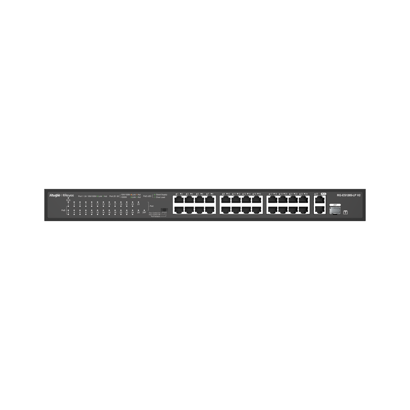 Switch PoE REYEE 24 Puertos - RG-ES126S-LP-V2