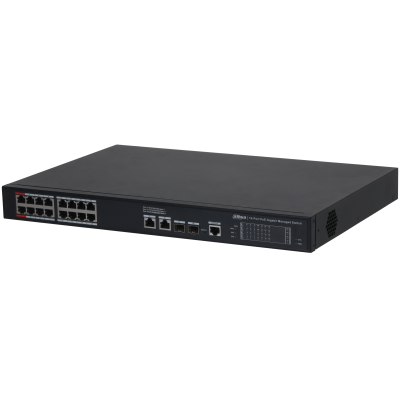 Switch Dahua® 16 Puertos Poe Gigaethernet 2 Puertos SFP 1GB - DH-S4220-16GT-190