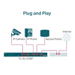 Swtich PoE No Gestionable TP-Link 24 Puertos a 10/100 Mbps + 2 Puertos Gigabit - TL-SL1226P