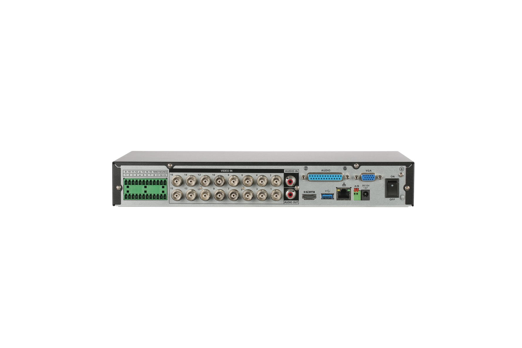 Grabador XVR Dahua® 16CH Penta-brid 5MP 1U Hasta 1HDD Two-Way Talk WizSense SMD - DH-XVR5116HE-I3/T