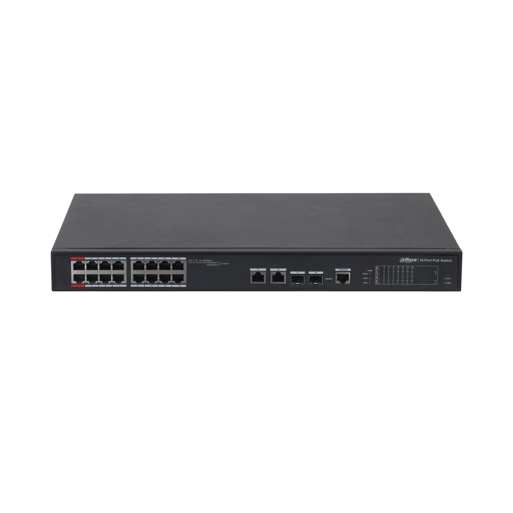 Switch Dahua® 16 Puertos Poe Administrable - DH-PFS4218-16ET-190