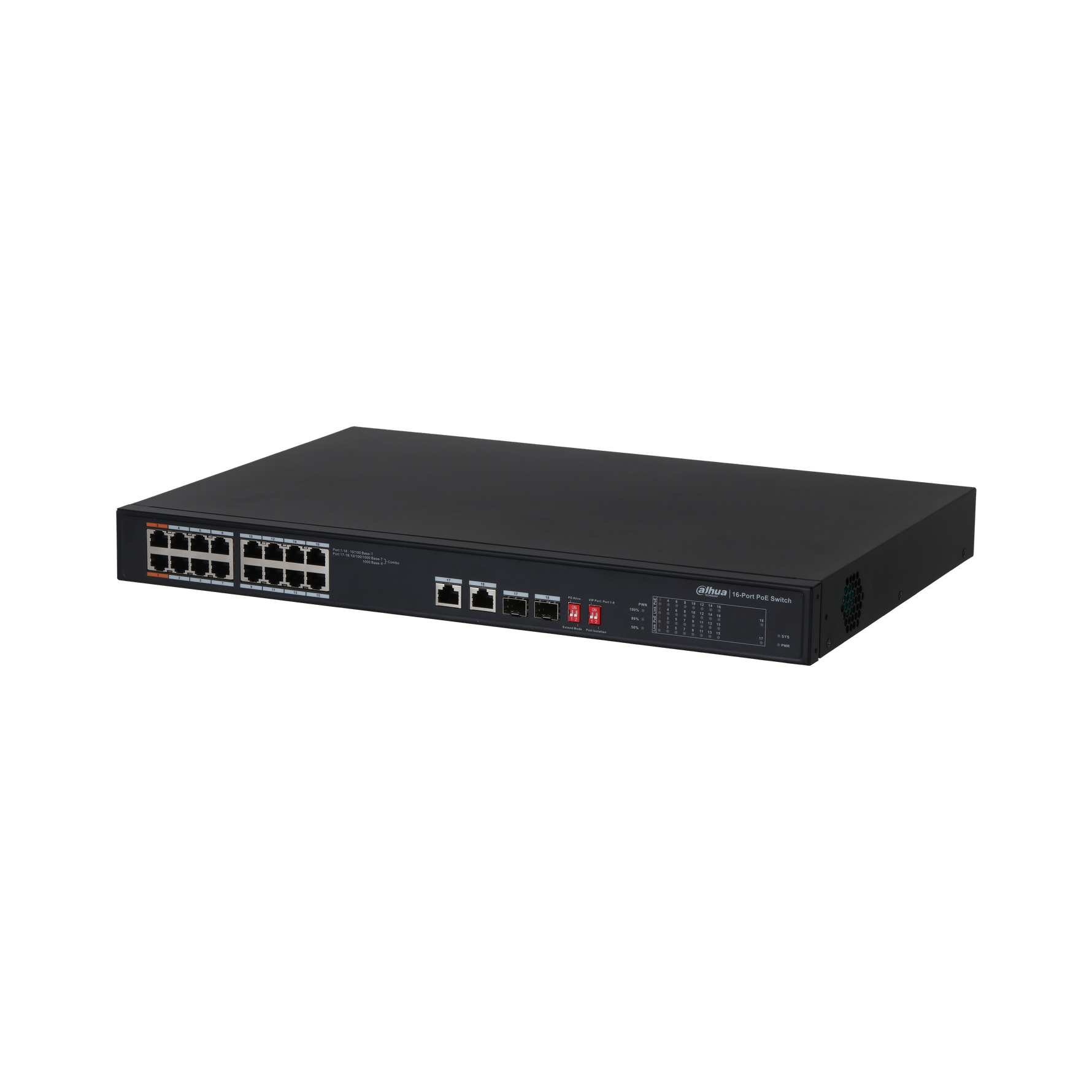 Switch Dahua® 16 Puertos Poe - DH-PFS3218-16ET-135
